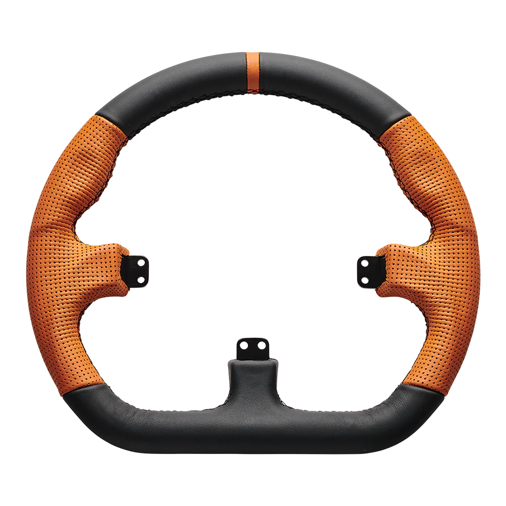 Asetek SimSports® Closed D Orange Leather Rim - Image 3