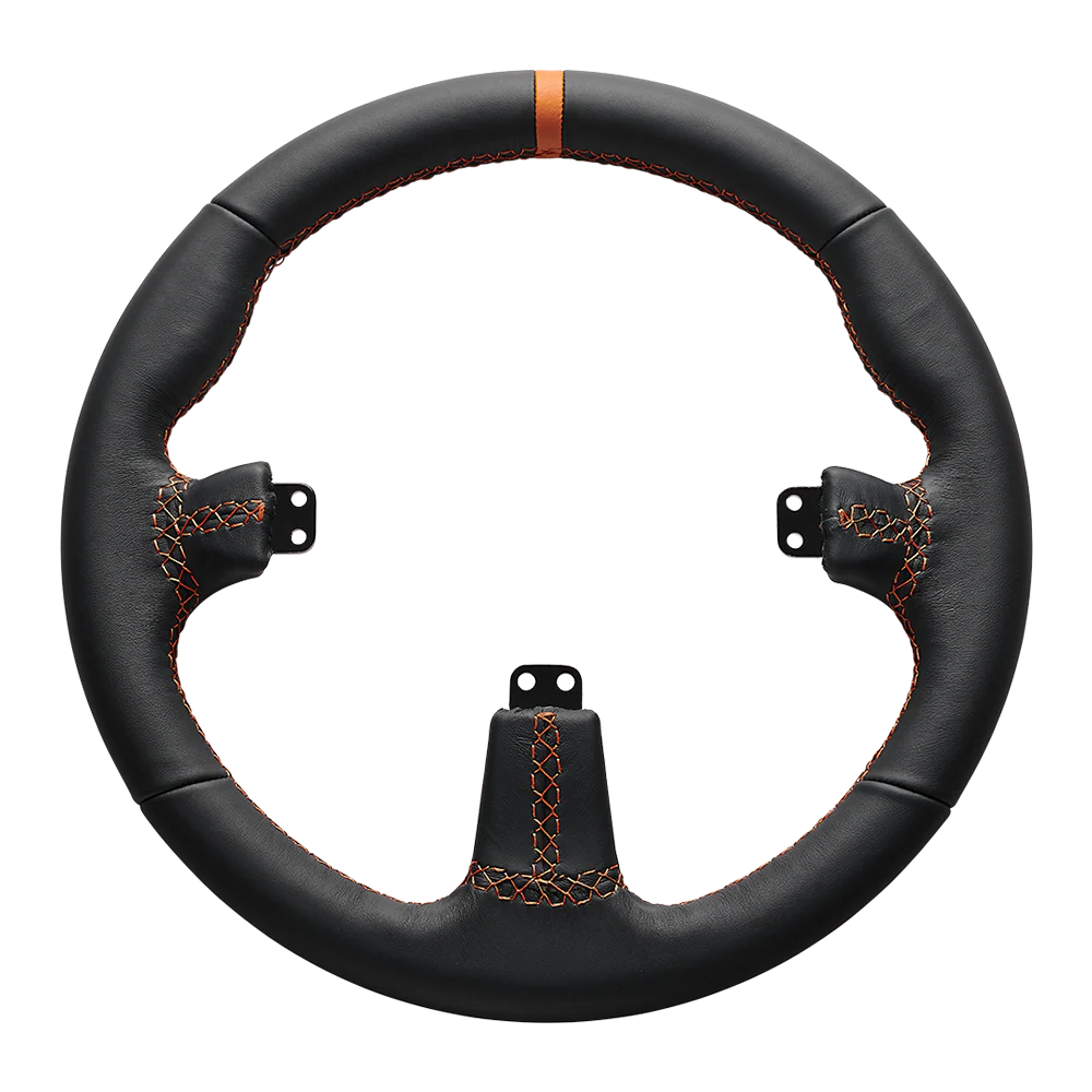 Asetek SimSports® Round Black Leather Rim - Image 3